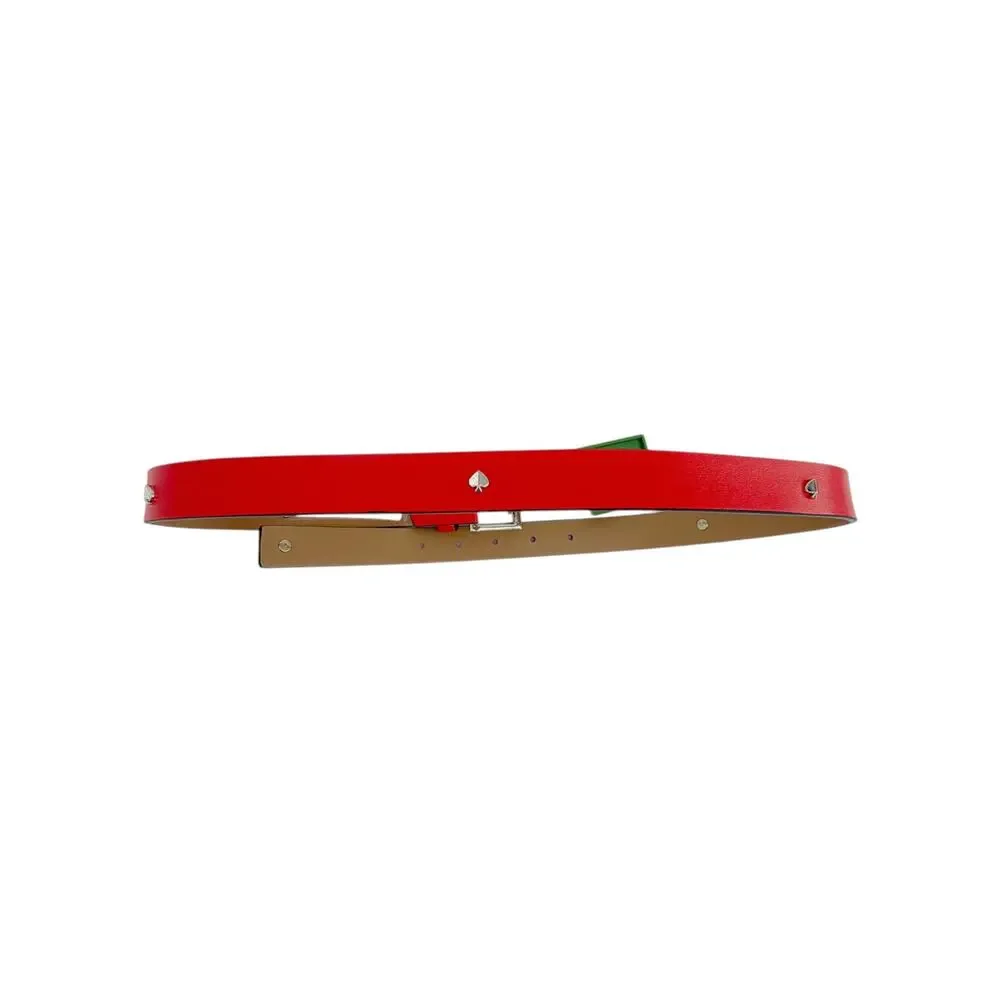 KATE SPADE New York Spade Stud Leather Belt in Maraschino M